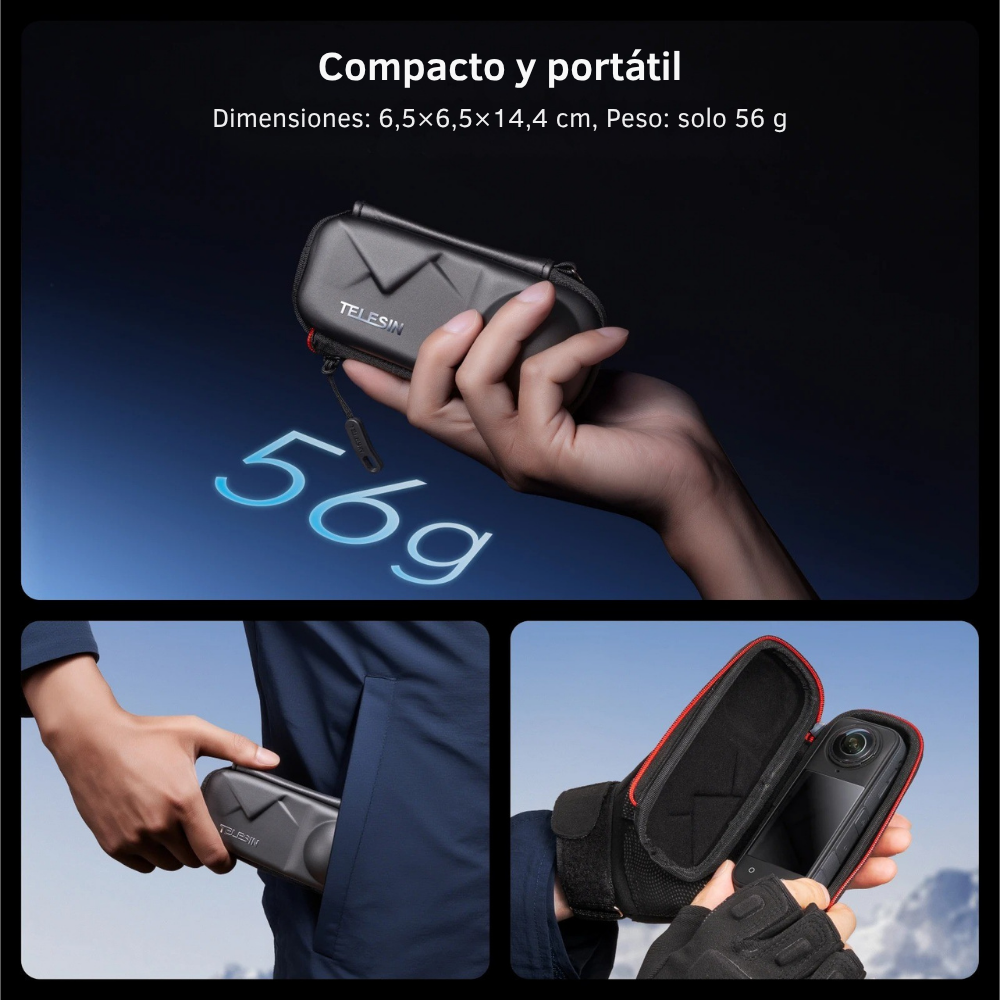 Estuche Protector para Insta360 X4 X5 Gran Estilo - Telesin-4