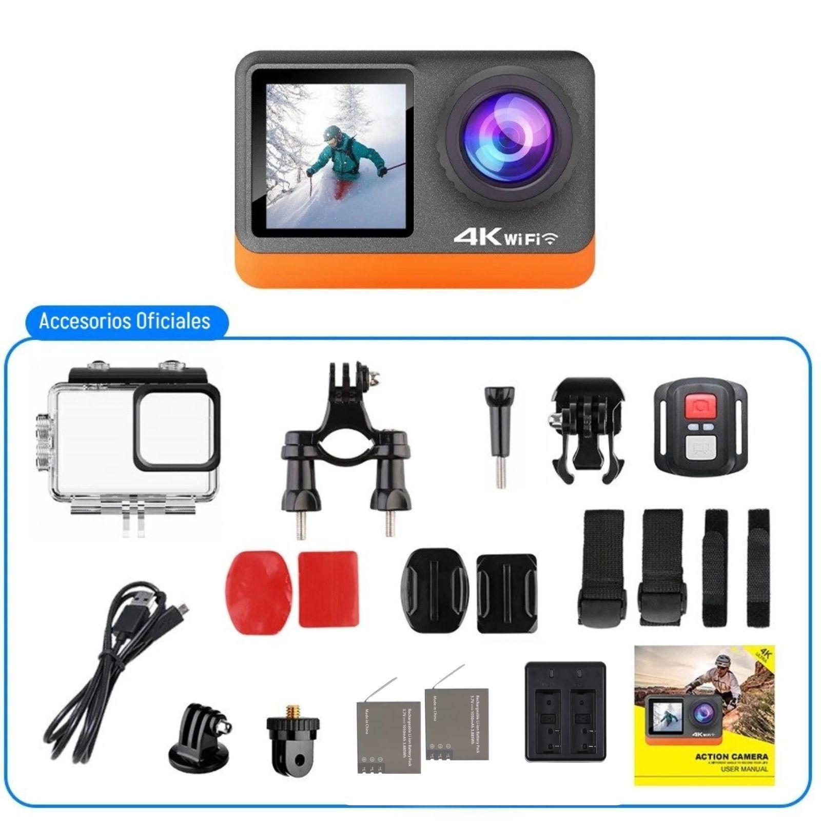 Cámara Deportiva Ausek 4K 30fps 16MP Deportiva Pantalla Dual AT-Q80R-7