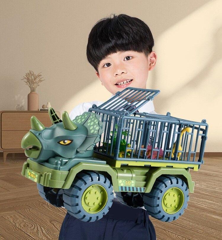Camion Transporte con Dinosaurios para Niños Tiranosaurio Rex o Triceratops-3