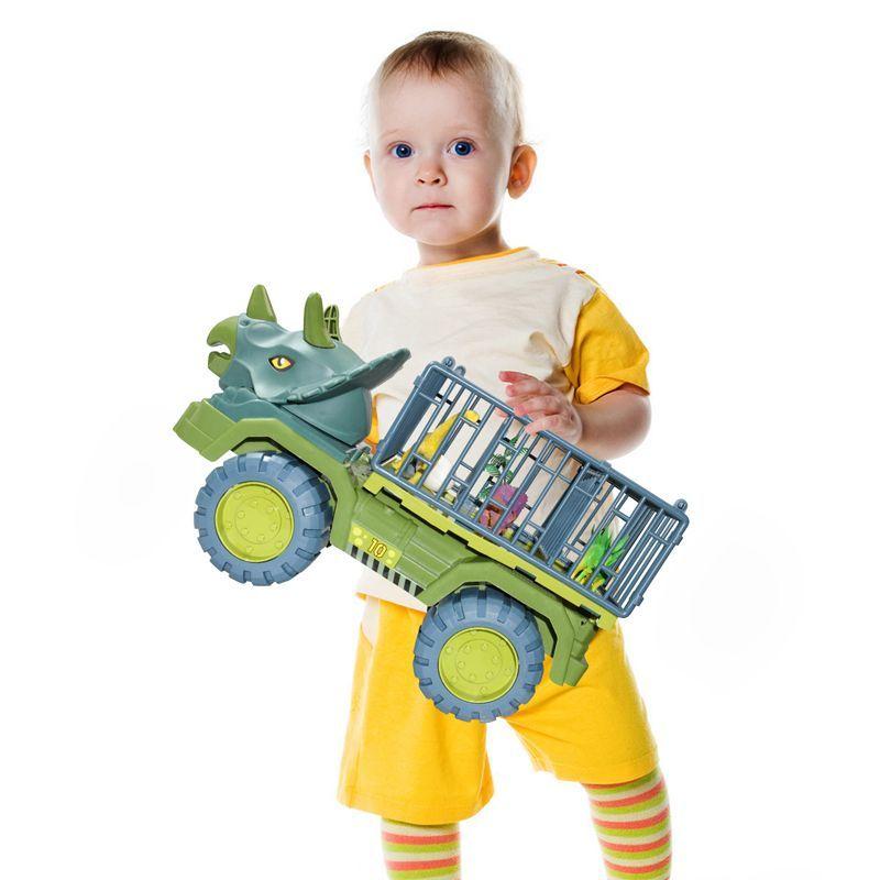 Camion Transporte con Dinosaurios para Niños Tiranosaurio Rex o Triceratops-5