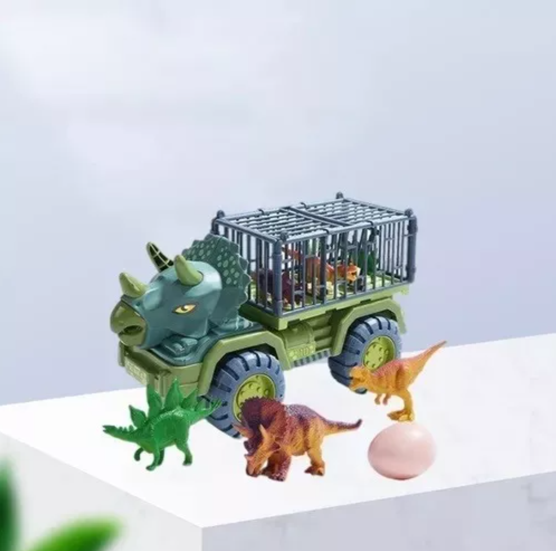 Camion Transporte con Dinosaurios para Niños Tiranosaurio Rex o Triceratops-6