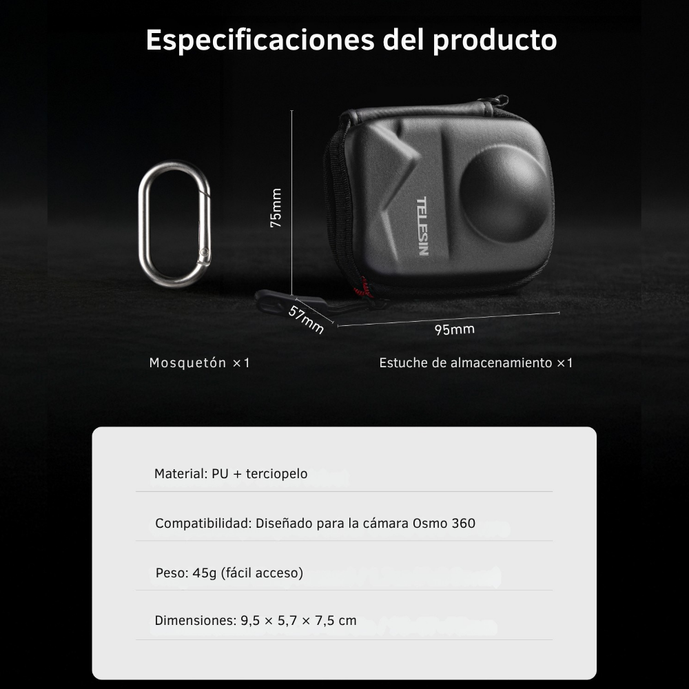 Estuche Protector para DJI OSMO 360 Gran Estilo - Telesin-6