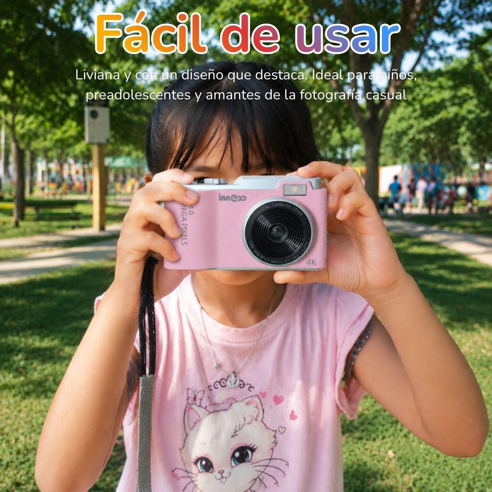 Cámara Retro para Niño 4K Con Fotos Videos Zoom y Juegos-2