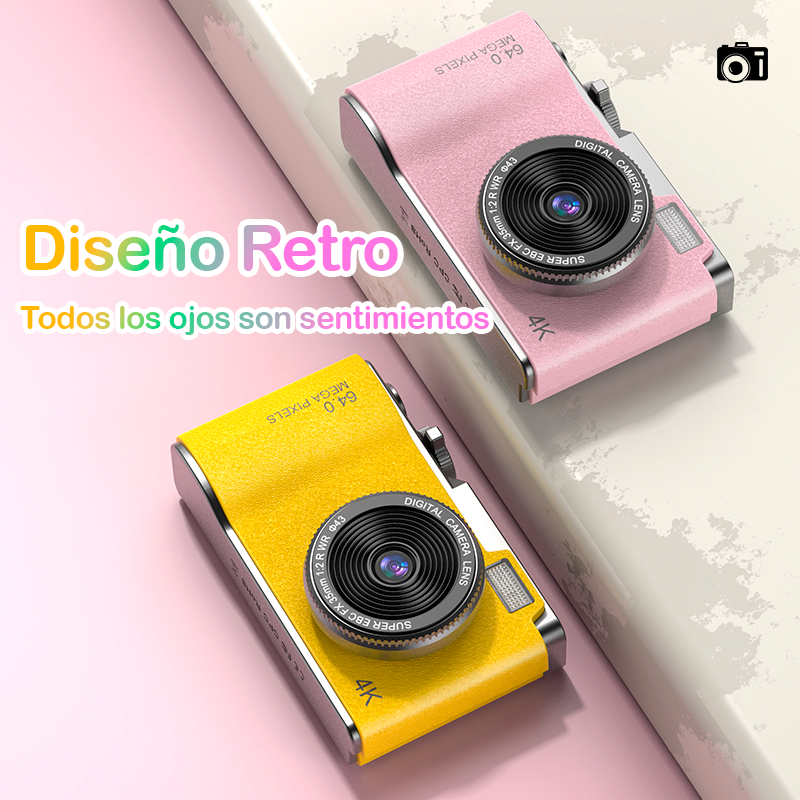Cámara Retro para Niño 4K Con Fotos Videos Zoom y Juegos-3
