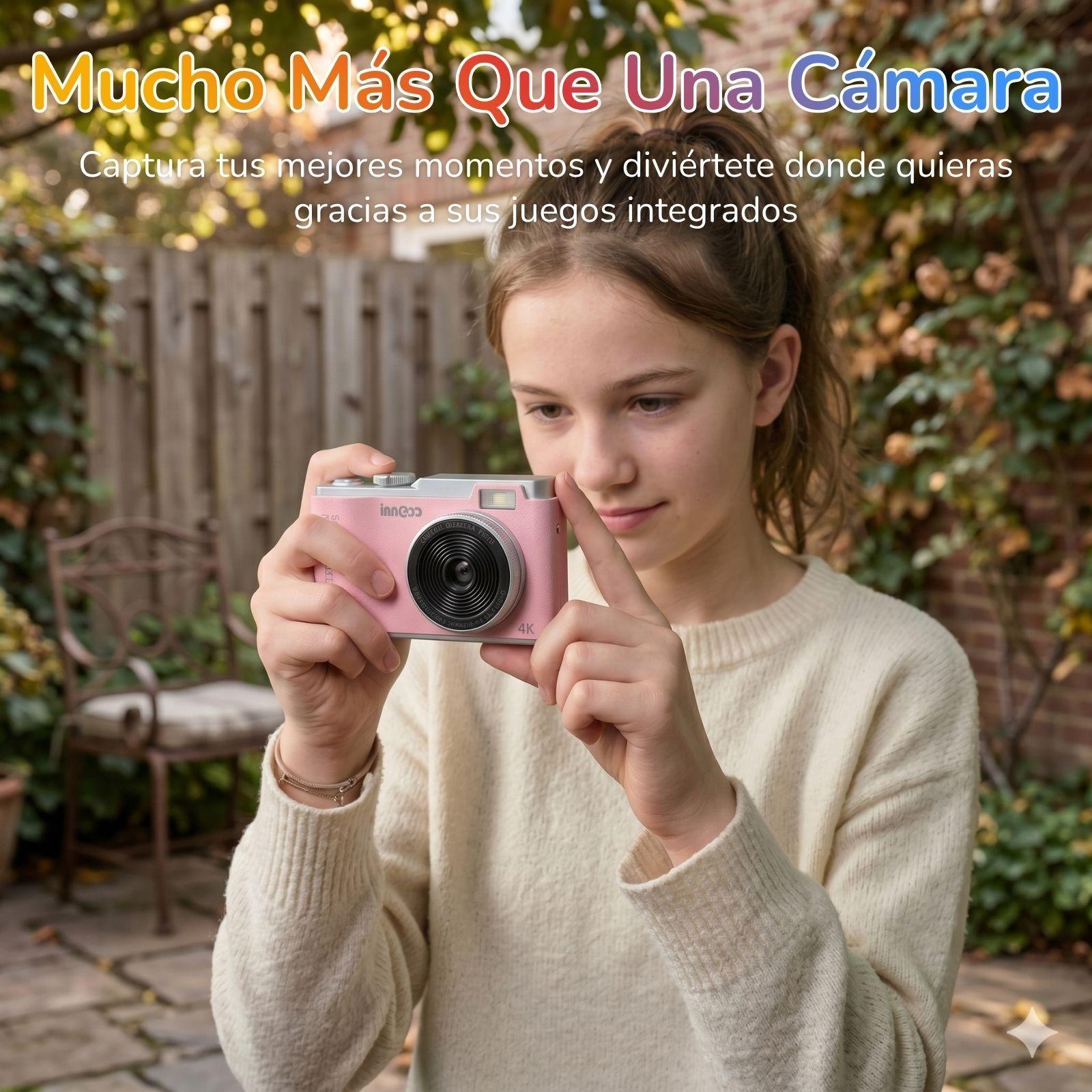 Cámara Retro para Niño 4K Con Fotos Videos Zoom y Juegos-4