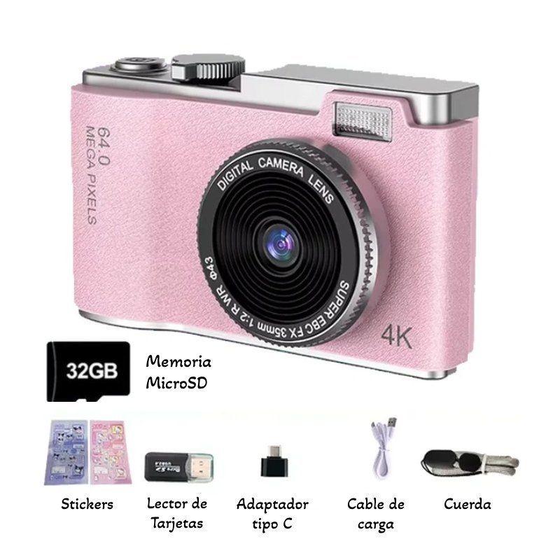Cámara Retro para Niño 4K Con Fotos Videos Zoom y Juegos-7