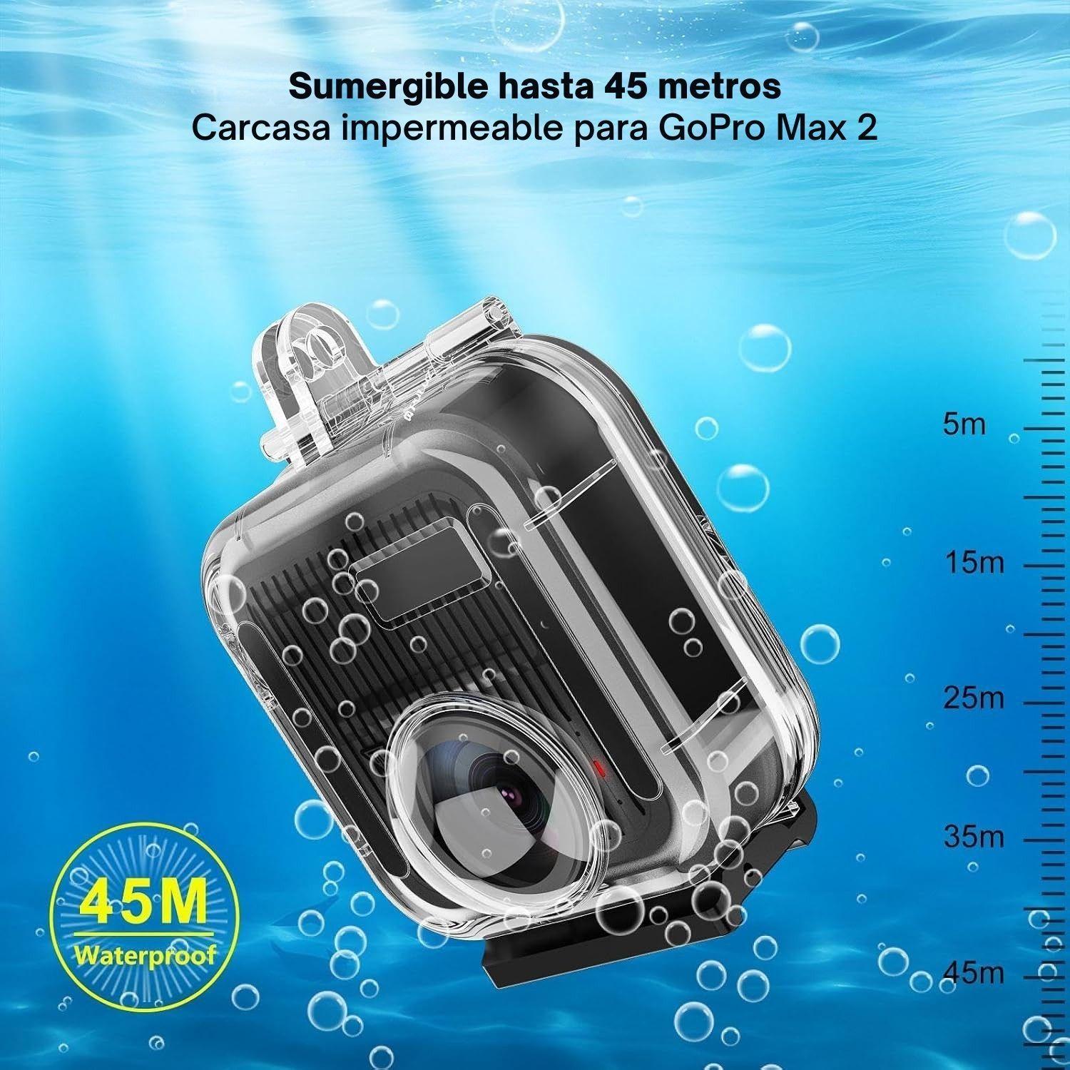 Carcasa Sumergible 60M para Gopro Max 2-3