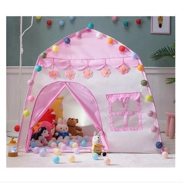 Carpa Estilo Casa Para Niños Portatil - Rosado-1