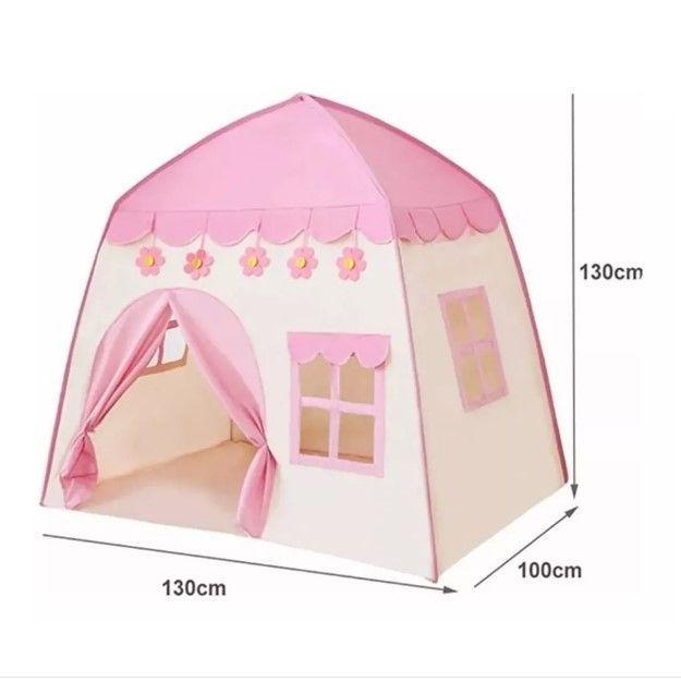 Carpa Estilo Casa Para Niños Portatil - Rosado-3