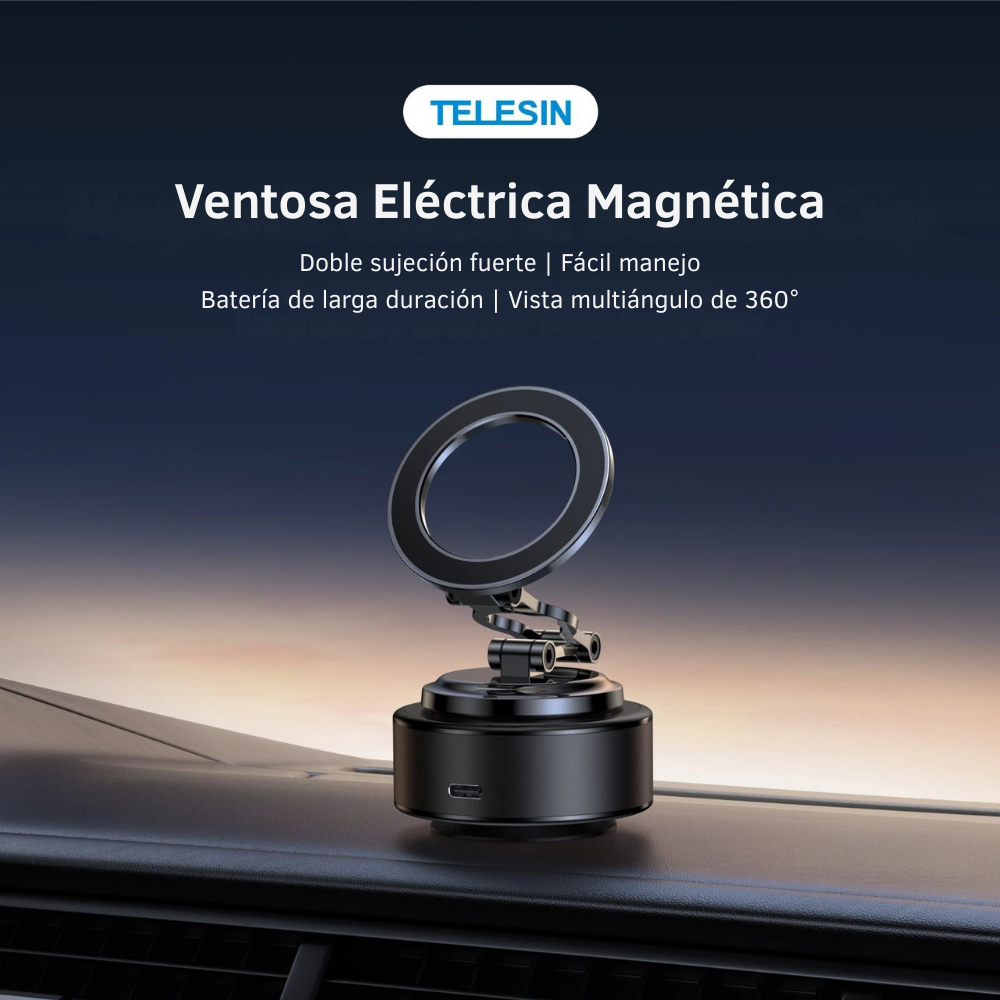 Soporte Auto Magsafe con Ventosa Eléctrica 360° para Celular-2
