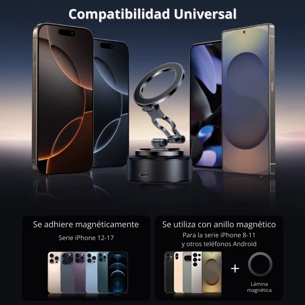 Soporte Auto Magsafe con Ventosa Eléctrica 360° para Celular-5