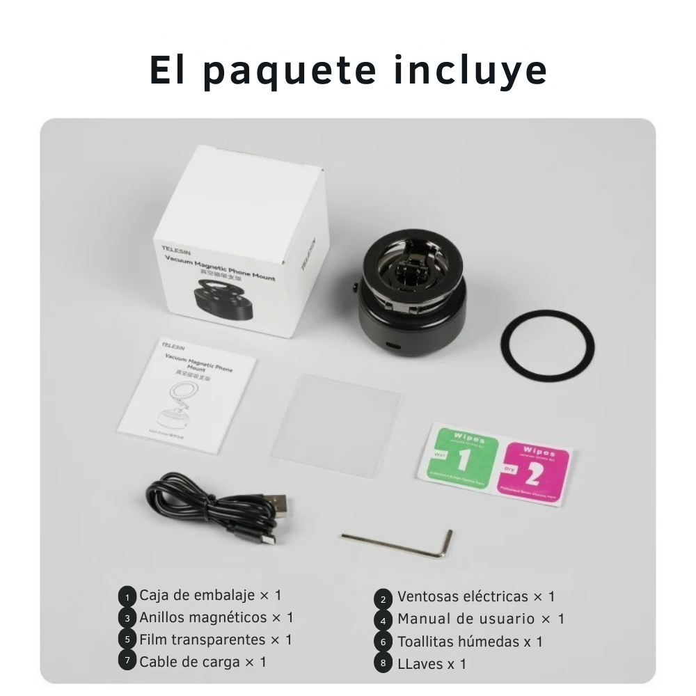 Soporte Auto Magsafe con Ventosa Eléctrica 360° para Celular-6