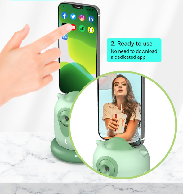 Soporte Smartphone Seguimiento Rostro 360 Rotación - Telesin-5