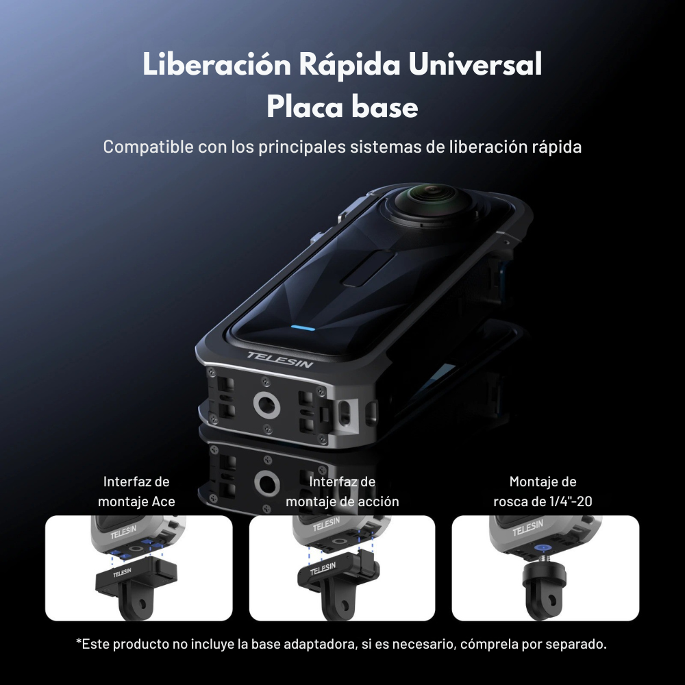 Jaula de Aluminio para Insta360 X5 + Protector - TELESIN -5