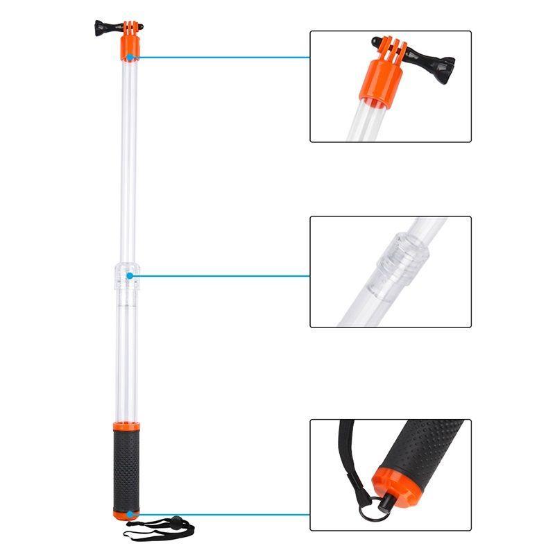 Bastón Flotante Transparente para Gopro u otras - Telesin-4
