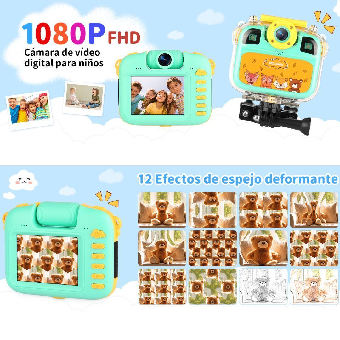 Cámara Deportiva Infantil Impermeable 1080P Pantalla Acción-6