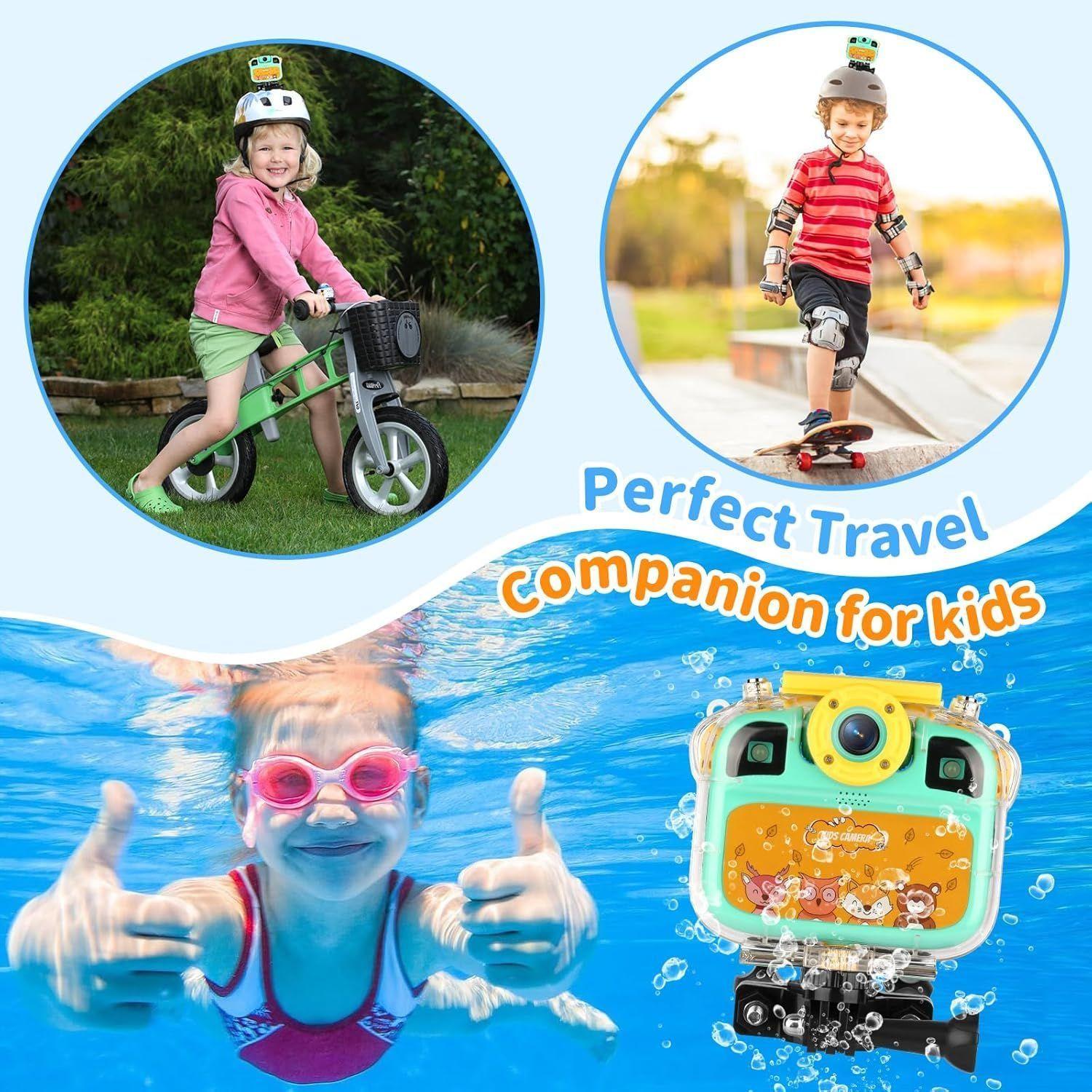 Cámara Deportiva Infantil Impermeable 1080P Pantalla Acción-5