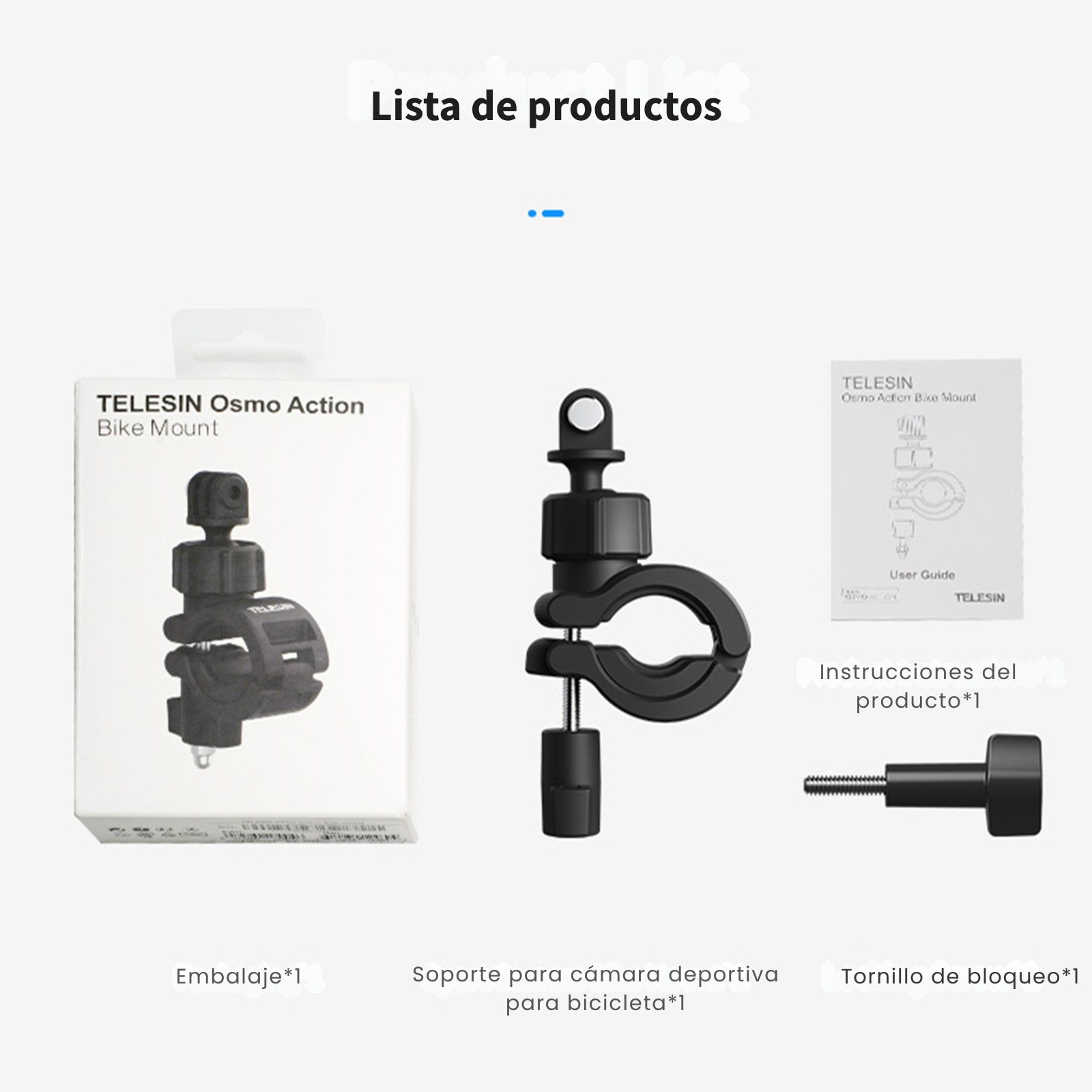 Soporte Bicicleta Cámara Acción Clip 360° Manubrio Ajustable-7