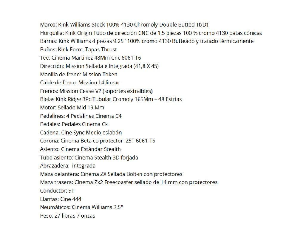 Bicicleta Bmx Kink Williams 21.00 Matte Geometría Forge-6