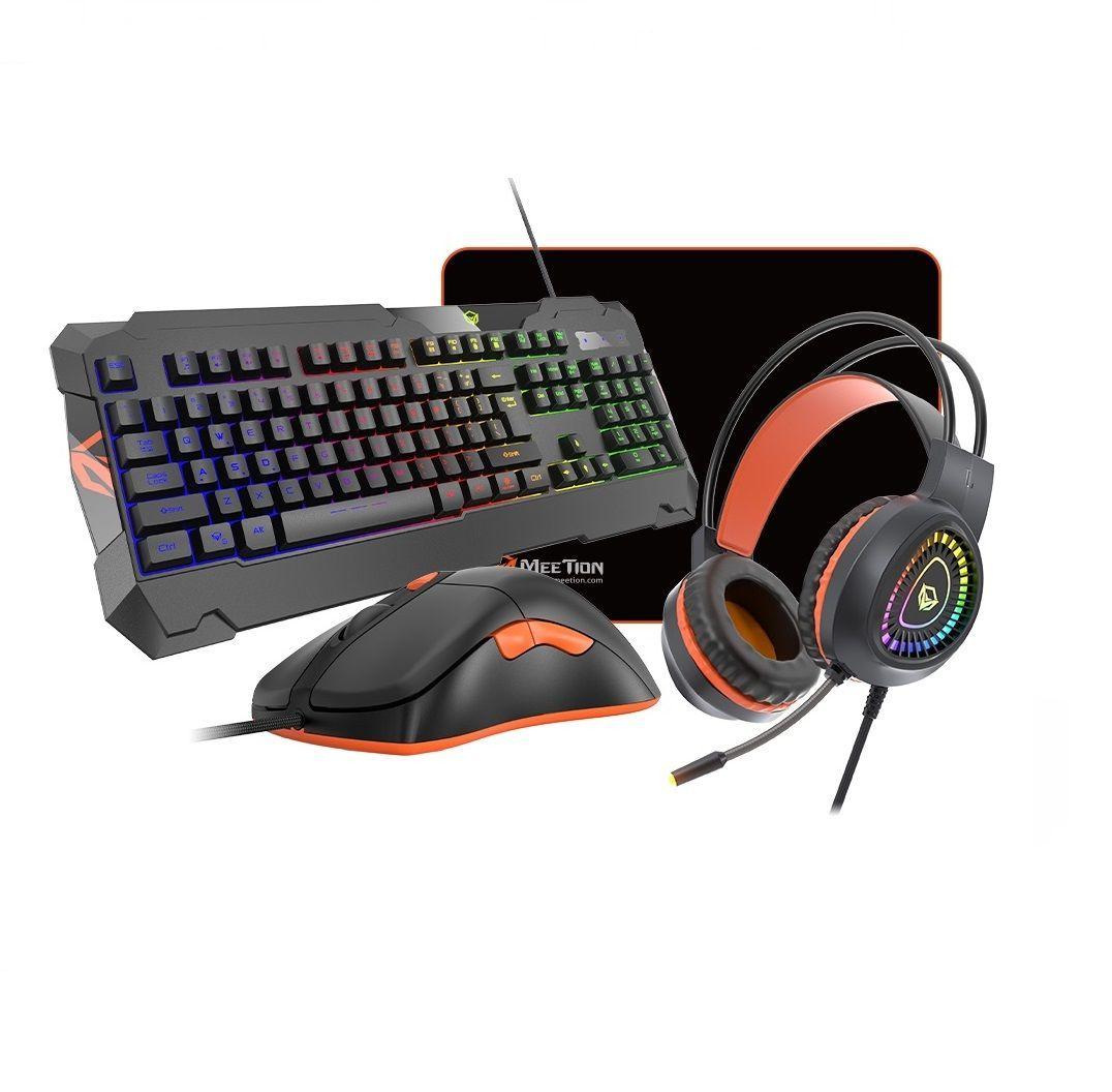 Kit Gamer 4 En 1 C505, Audífonos, Teclado, Mouse Y Pad Mouse-0