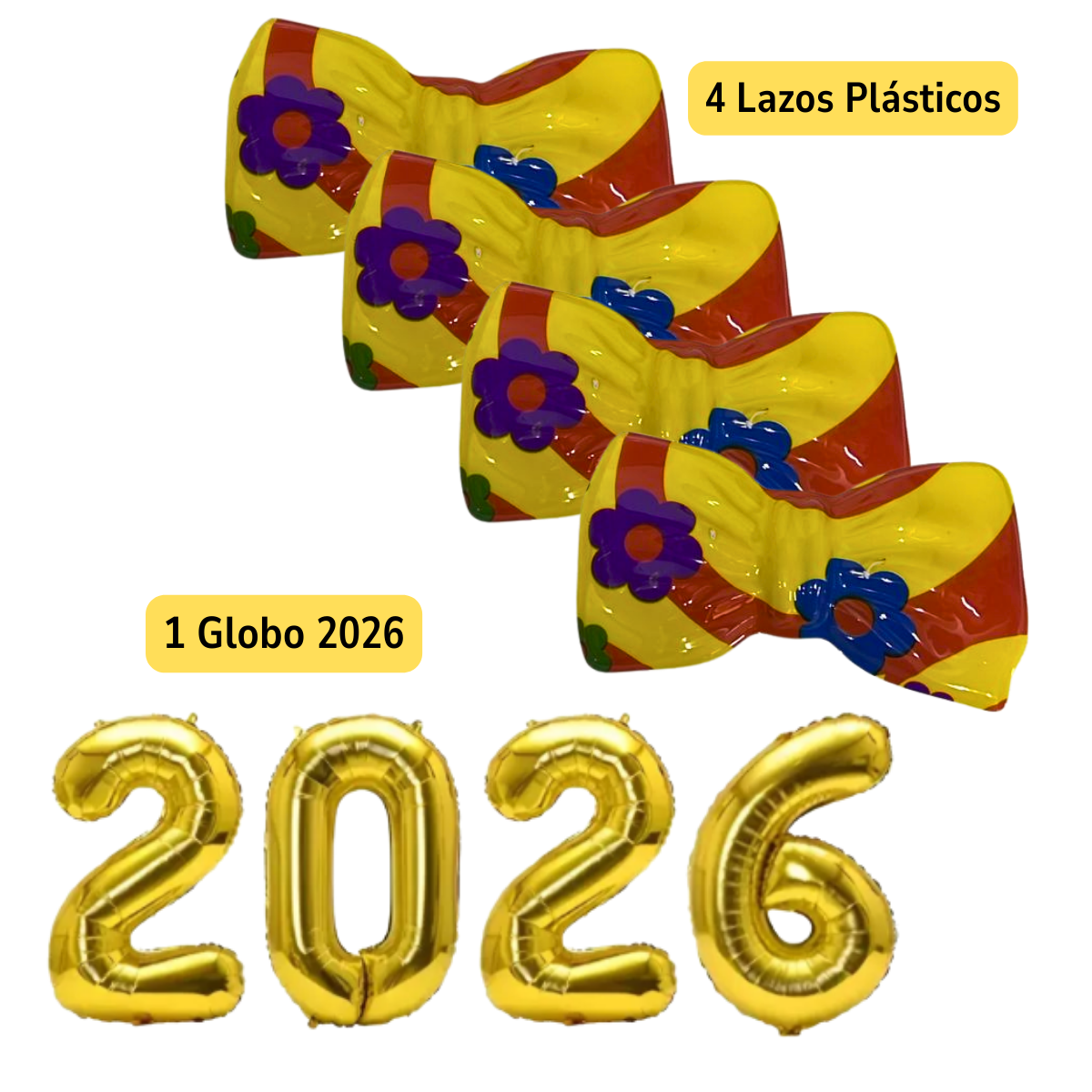 Kit Premium Cotillón Año Nuevo Con Globos 38 Piezas-3