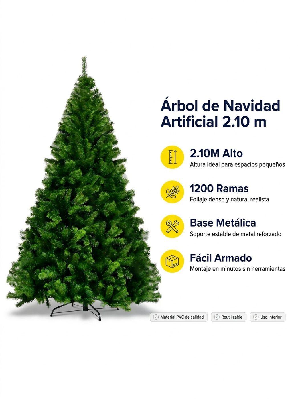 Arbol De Pino Artificial Verde 210cm-3