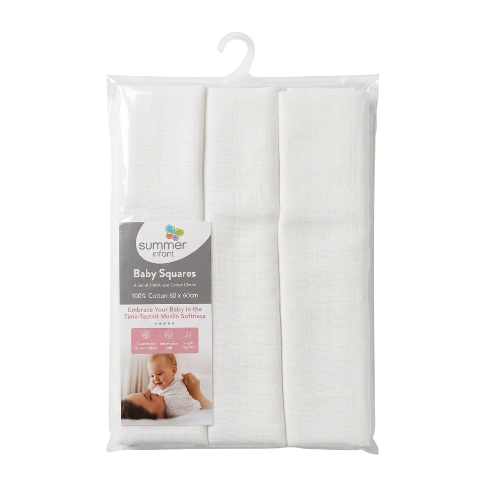 Pack 3 Pañales Blanco Para Bebé 100% Algodón-1