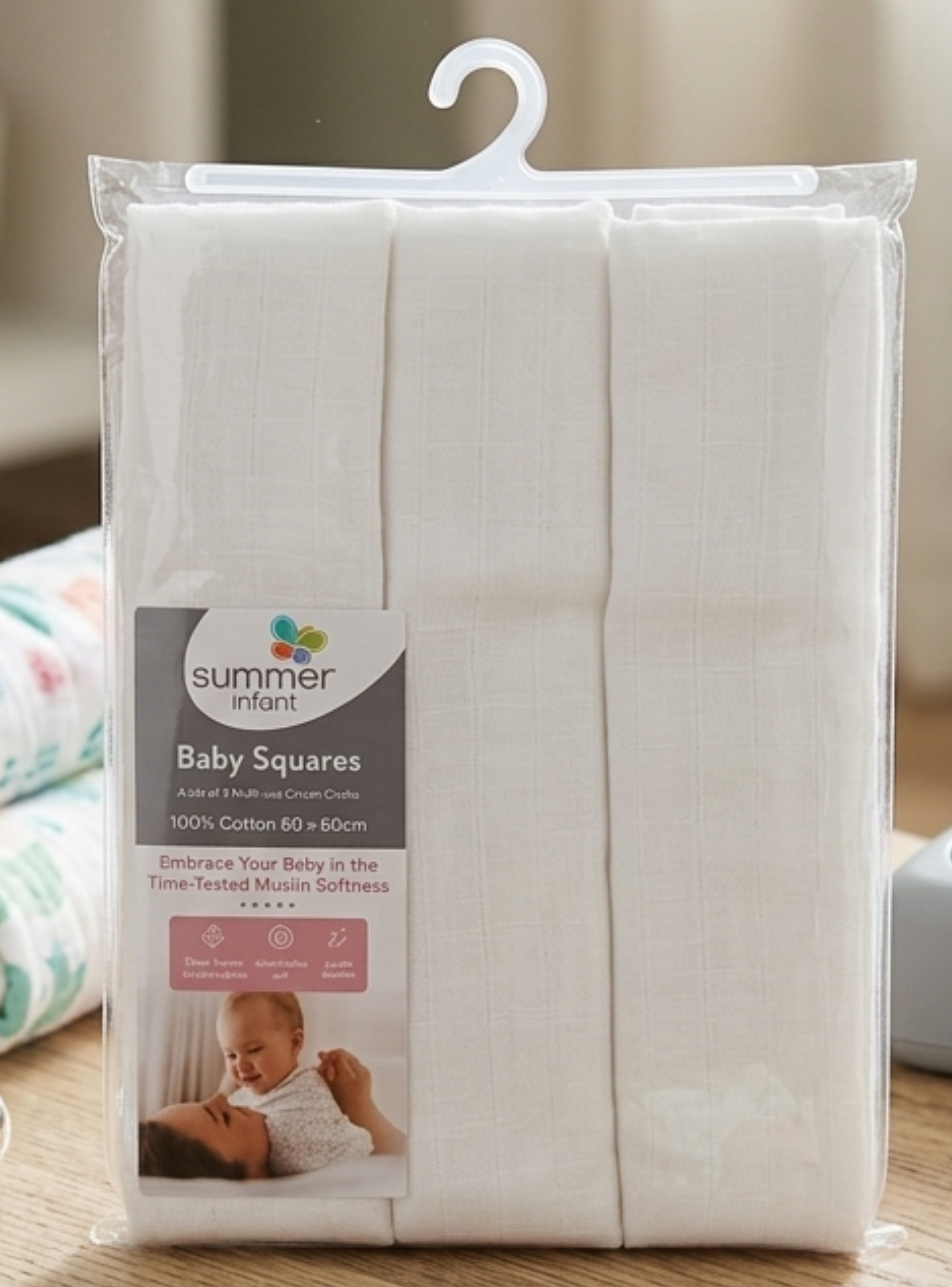 Pack 3 Pañales Blanco Para Bebé 100% Algodón-0