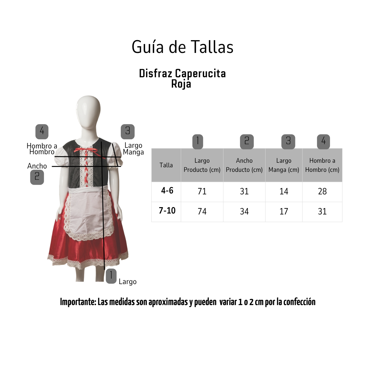 Traje De Caperucita Roja Con Encaje Y Capa Roja Brillante-4