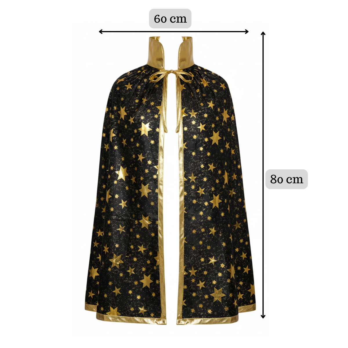 Set Bruja Sombrero + Capa Negro / Dorado Mago Halloween 2025-3