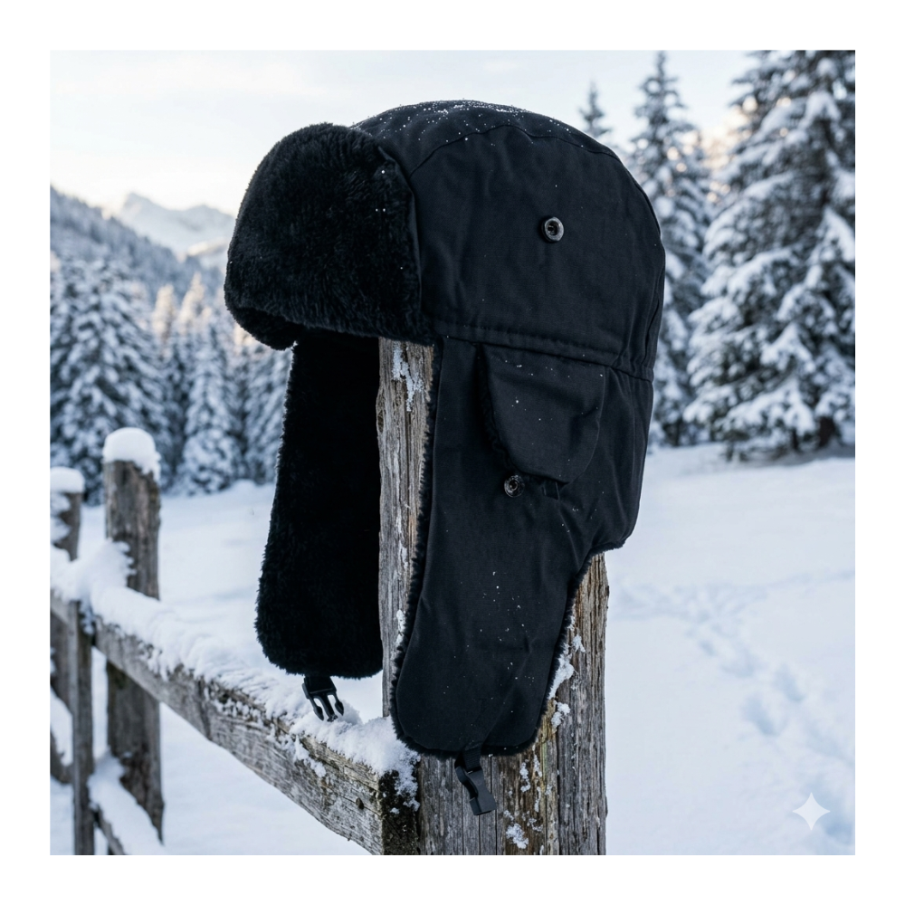 Gorro Ruso Unisex Cálido De Lona Invierno Modo Aviador-0