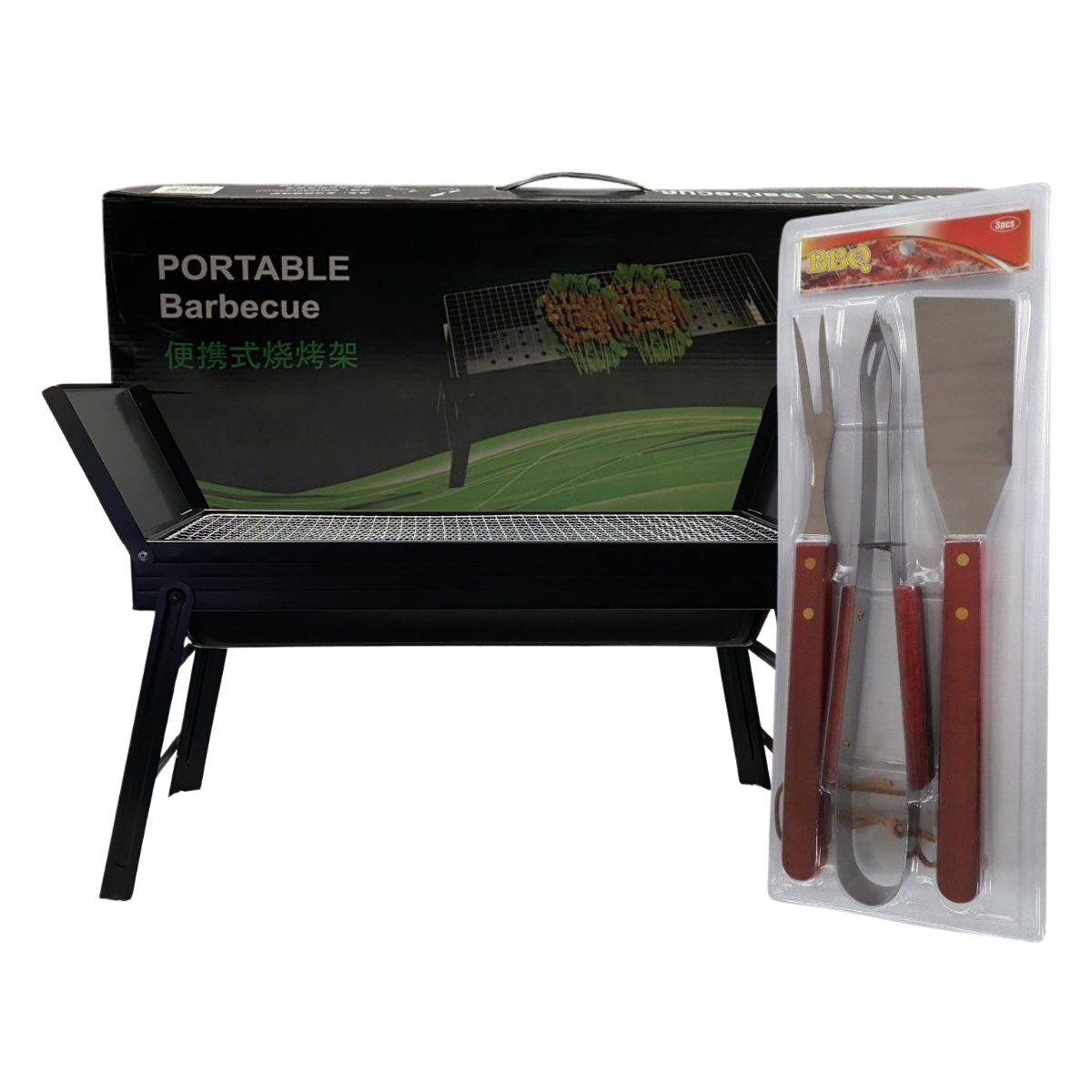 Parrilla Portable Barbecue + Set De Utensilios (Obsequio)-0