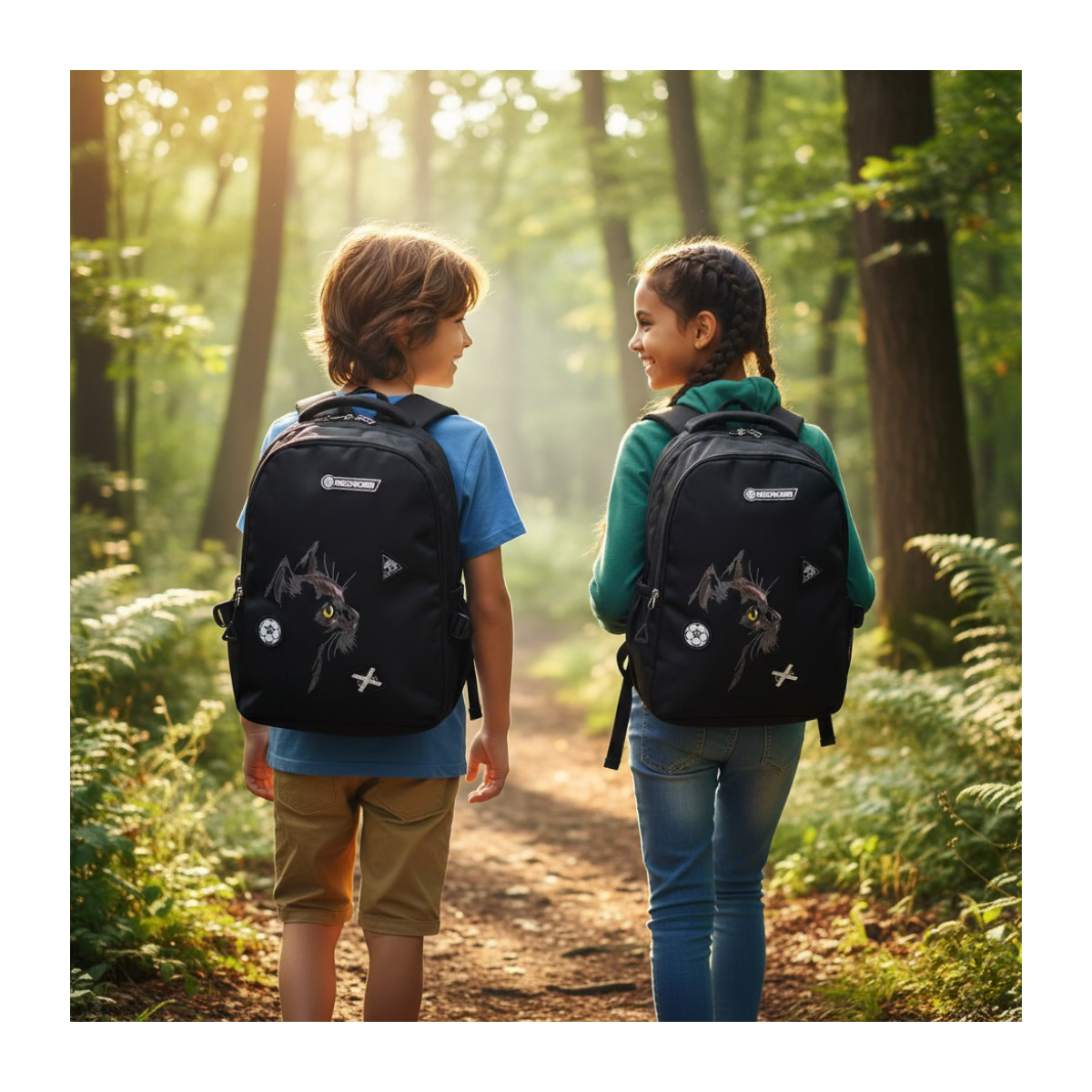 Mochila Bolso Juvenil Estilo Urbano Estampado De Gato 25l-0