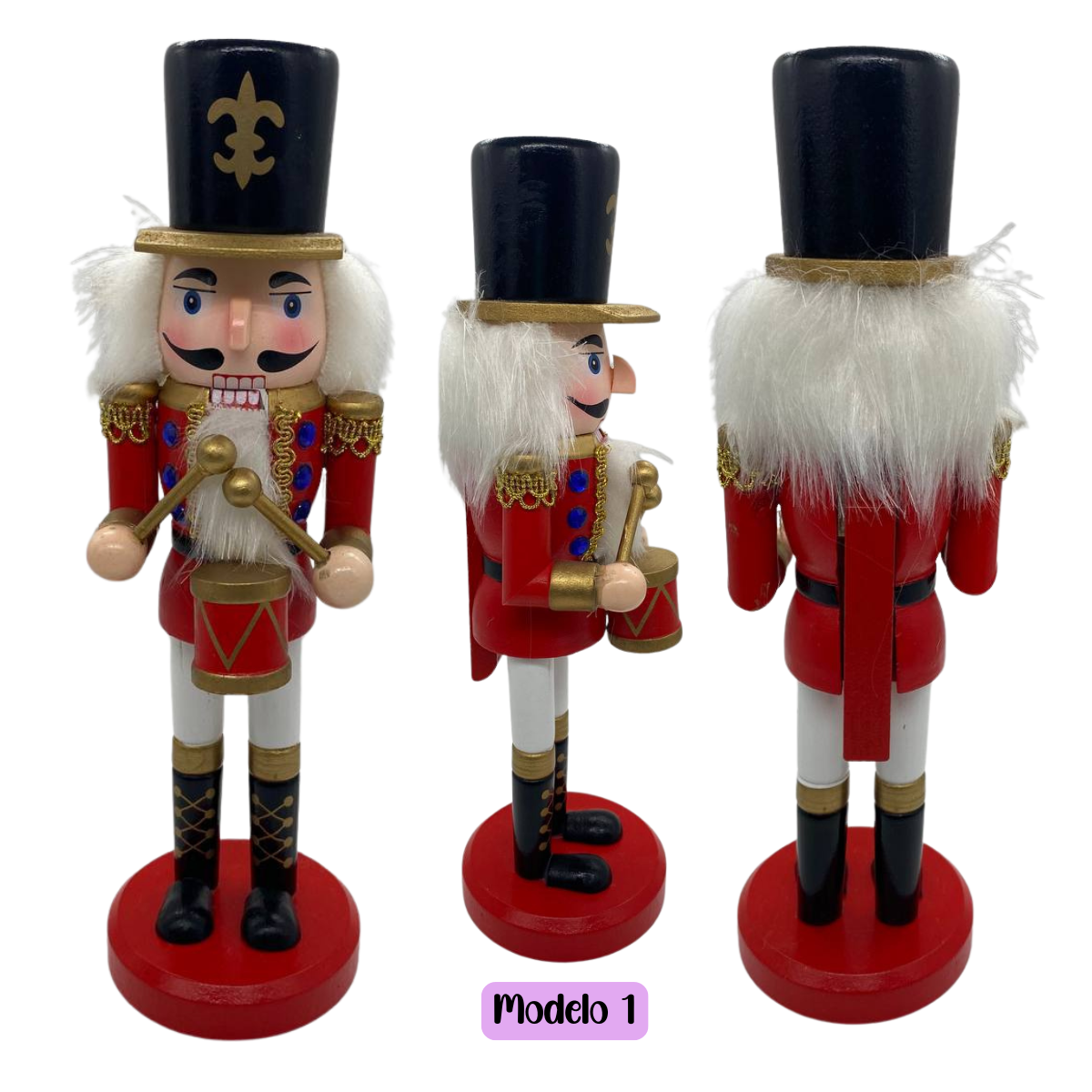 Pack 3 Muñecos Cascanueces 26cm Decoración Surtido Navidad 2025-2