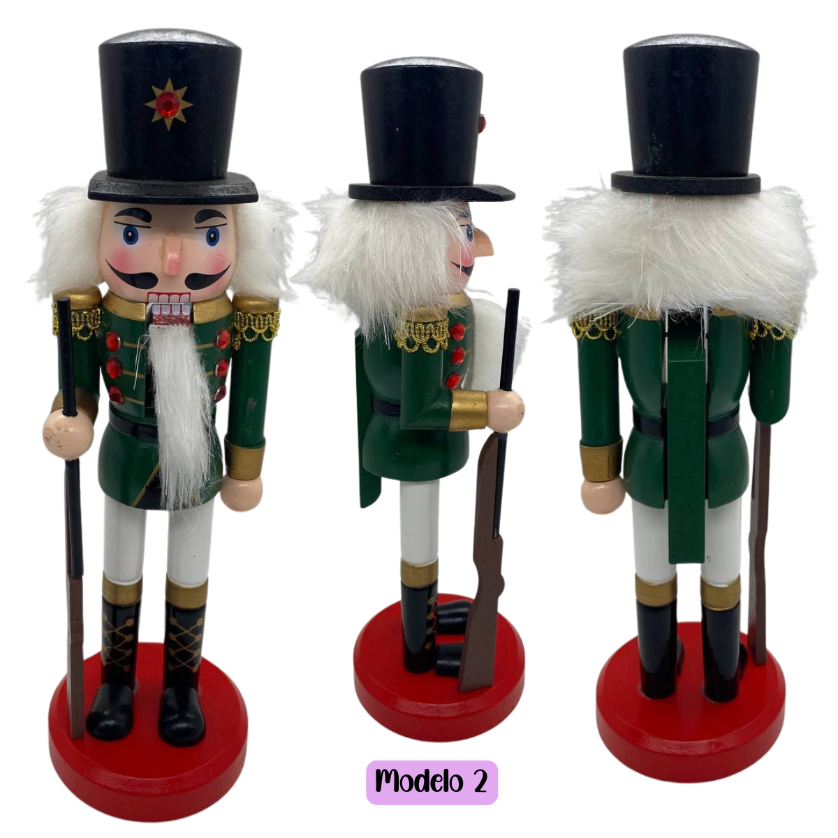 Pack 3 Muñecos Cascanueces 26cm Decoración Surtido Navidad 2025-3