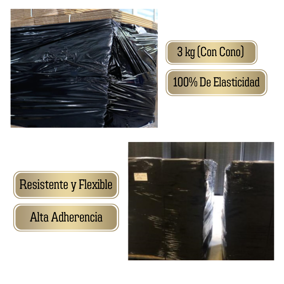 Alusa Industrial Mudanza 3kg Film Plastico Negro De Embalaje-2