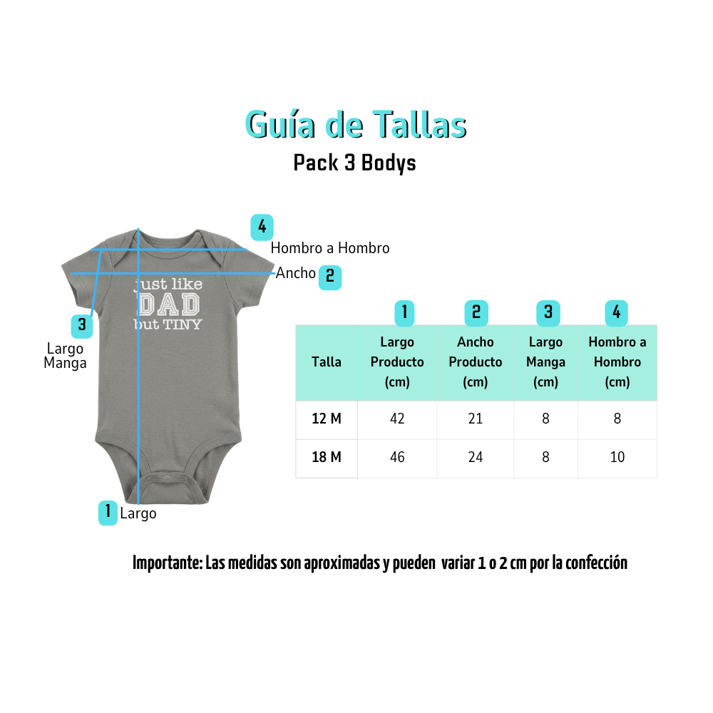 Pack 3 Bodys Diseños Surtidos 100% Algodón-6