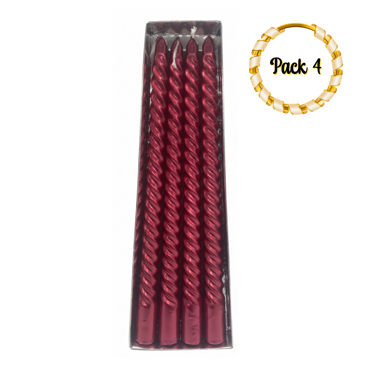 Pack De 4 Velas Decoración Navidad 25cm Navidad 2025-0