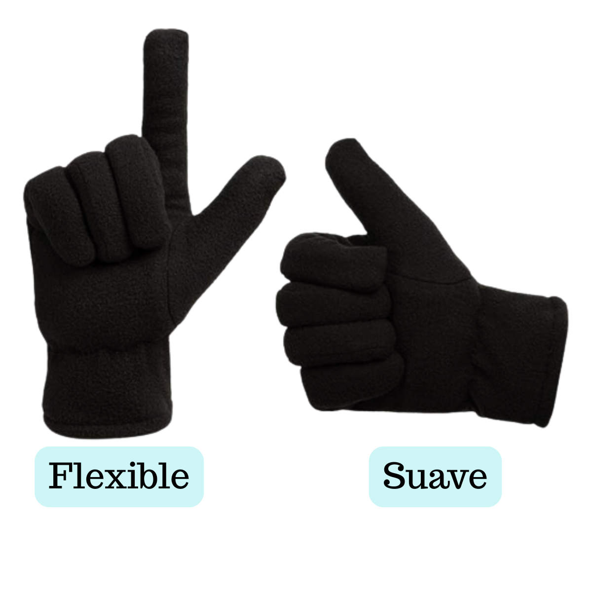 Guantes Forro Polar Ajustable Sport World Blue Estilo Polar-2