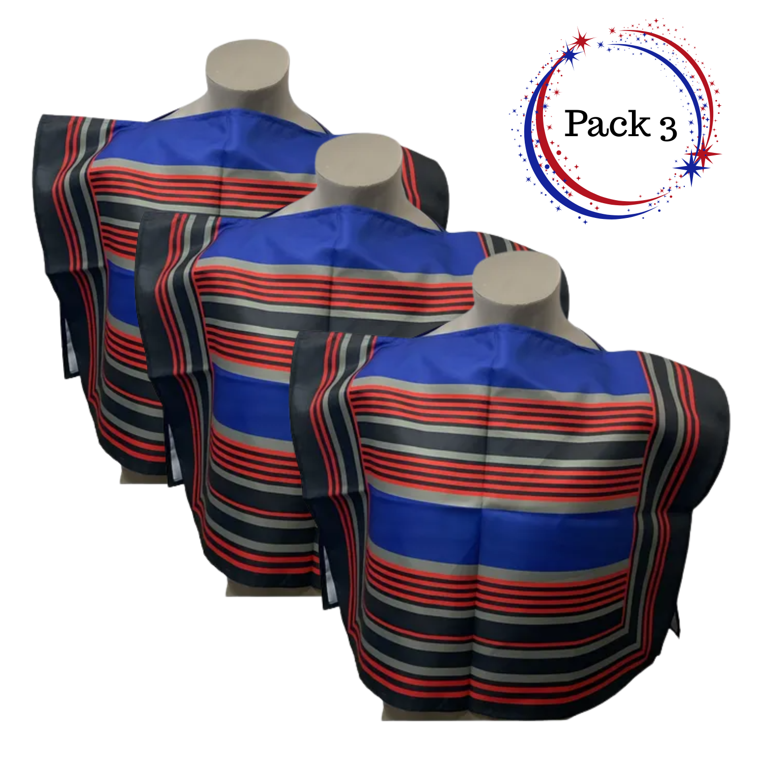 Pack 3 Mantas Poncho Huaso Juvenil Fechas Patrias Viva Chile-1