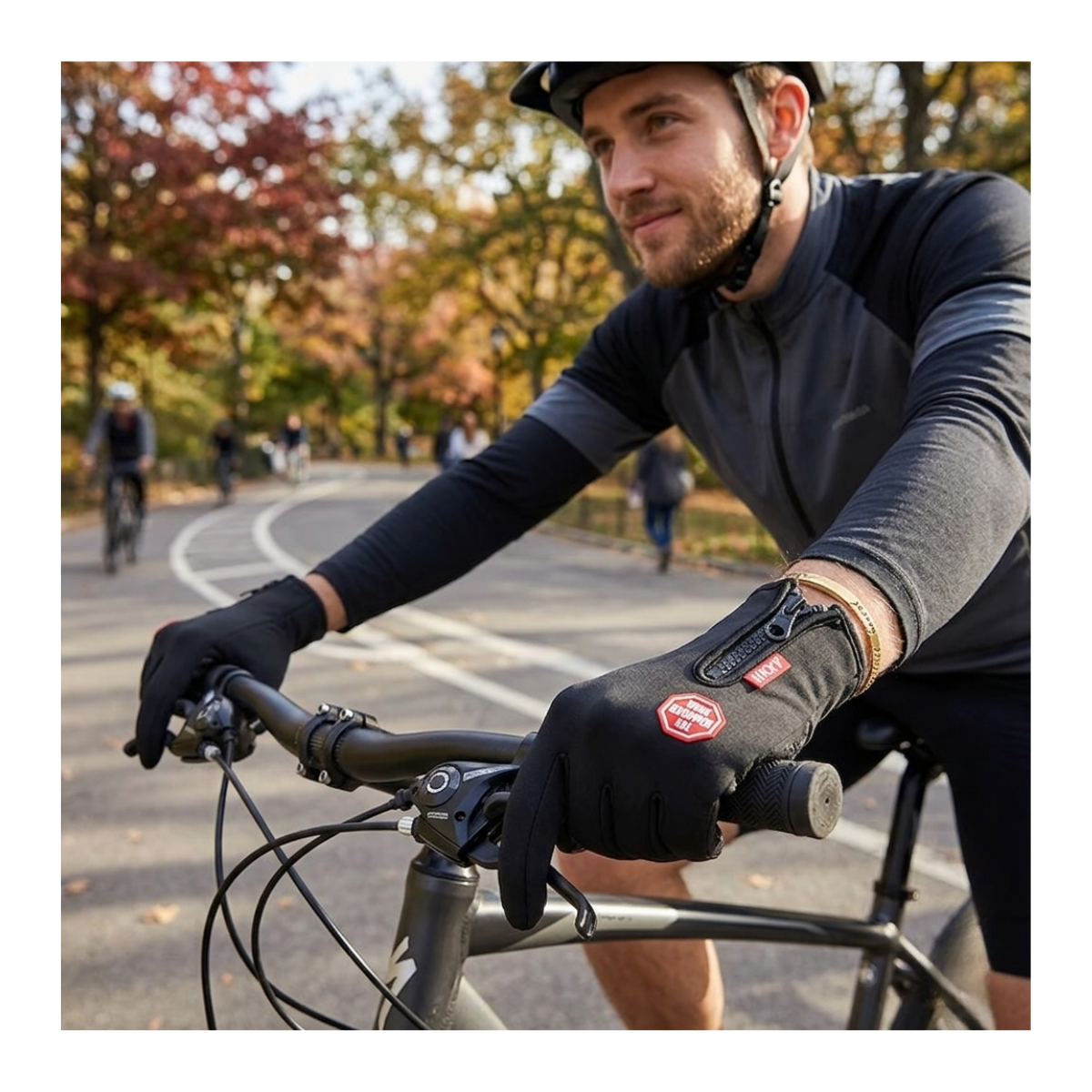 Guantes Térmicos e Impermeables para Ciclismo y Running con Pantalla Táctil y Palma-1