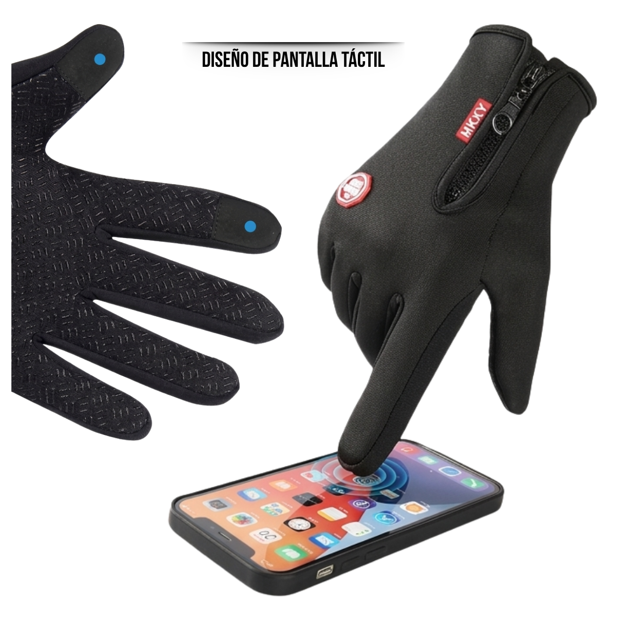 Guantes Térmicos e Impermeables para Ciclismo y Running con Pantalla Táctil y Palma-4