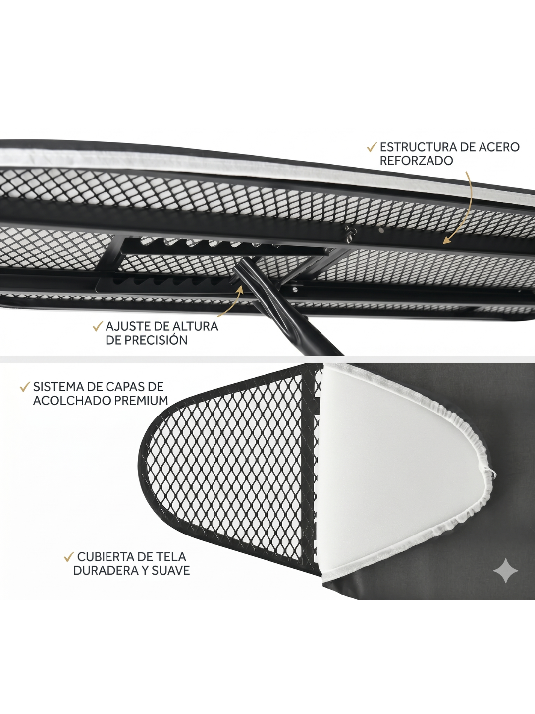 Tabla De Planchar Premium Negra Mesa De Planchar Metal Resistente-2