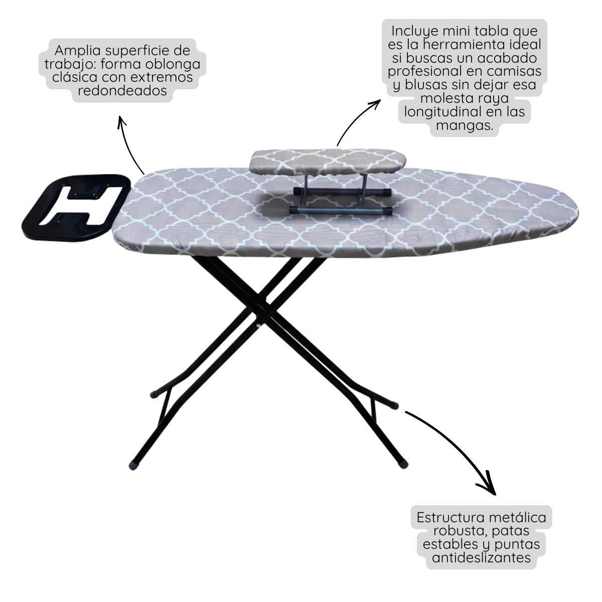 Tabla De Planchar Mesa De Planchar Home Metal Pp Tela Incluye Mini Tabla-2