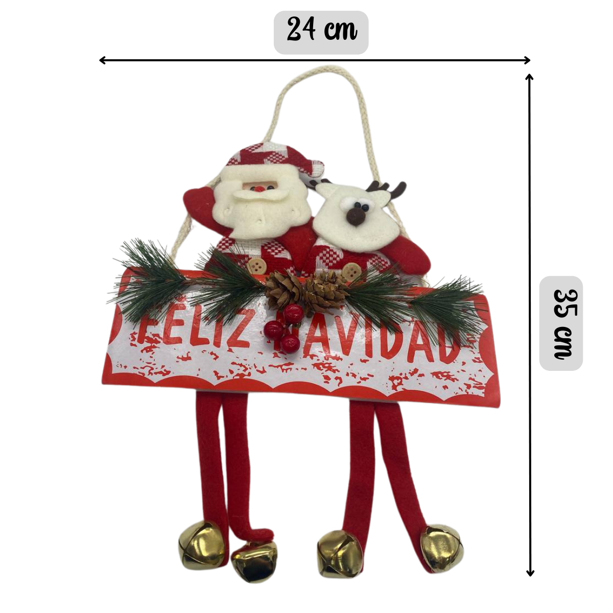 Colgante Adorno Navideño Para Puerta De Navidad Reno Navidad 2025-2