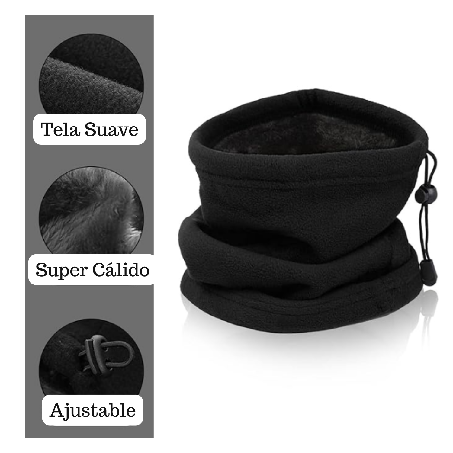 Cuello Polar Suave Calentador Cómodo Invierno-2