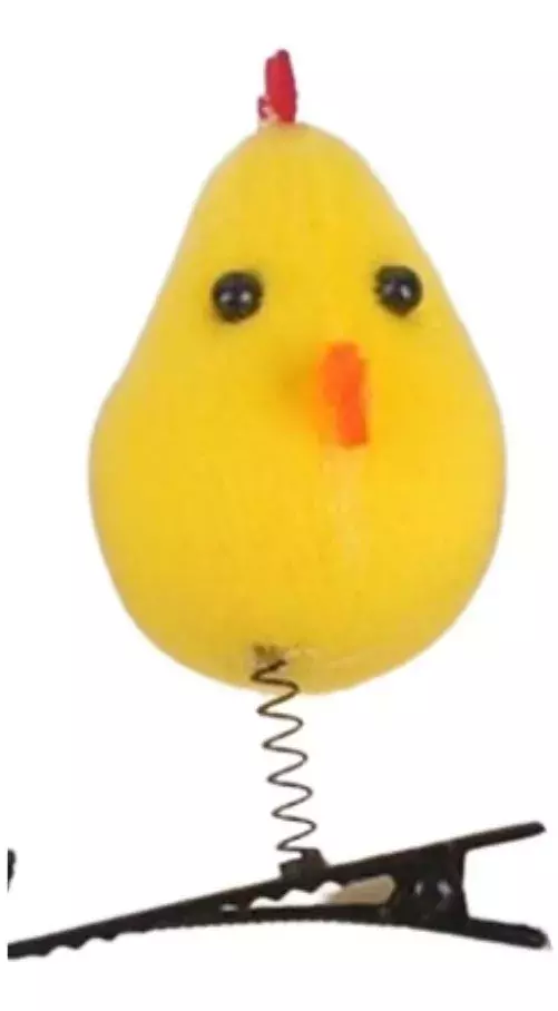Par Horquilla Ganchito Pinza Pinche De Gallo Amarillo Kawaii-0
