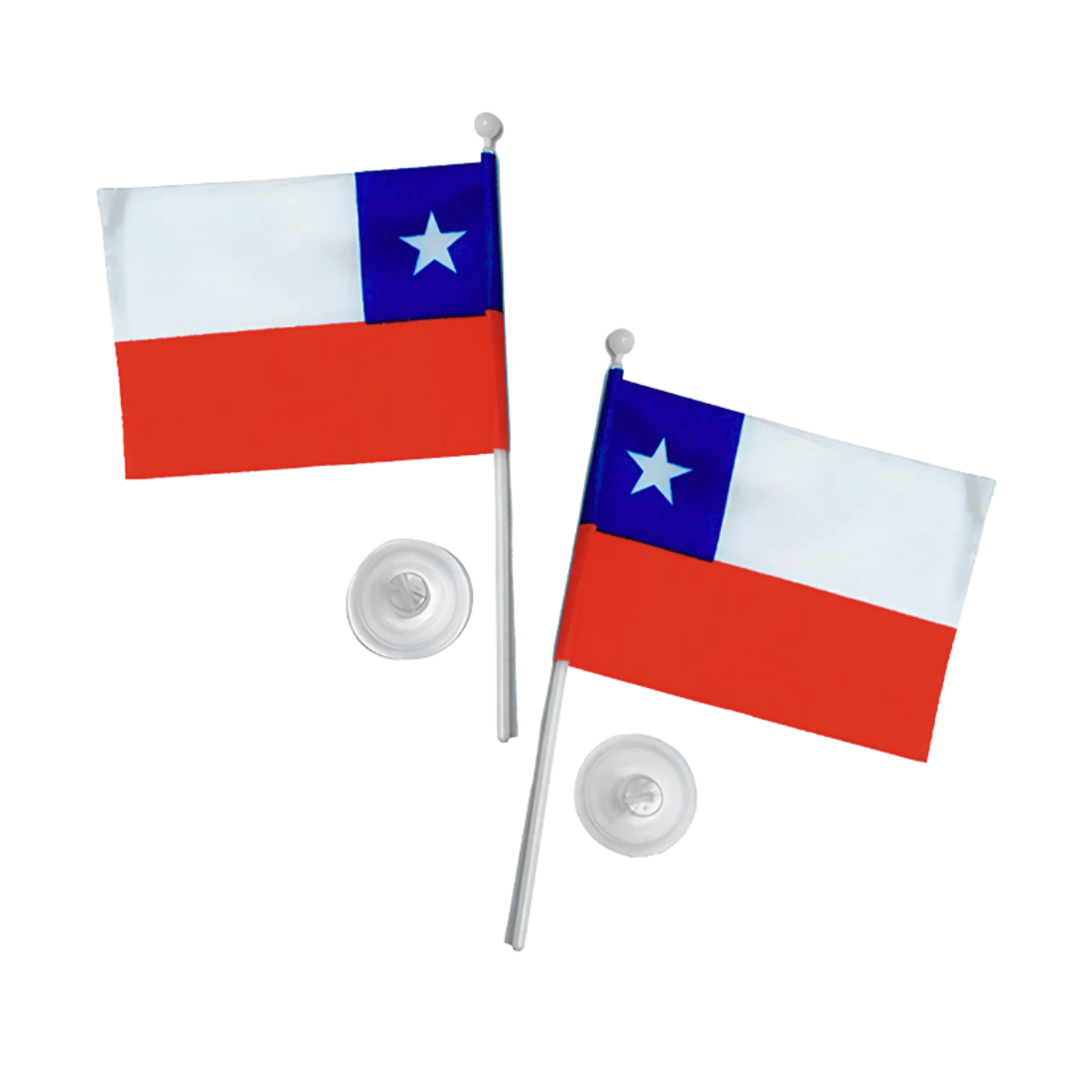 Pack 6 Banderas De Chile Auto Fiestas Patrias Banderin Doble-1