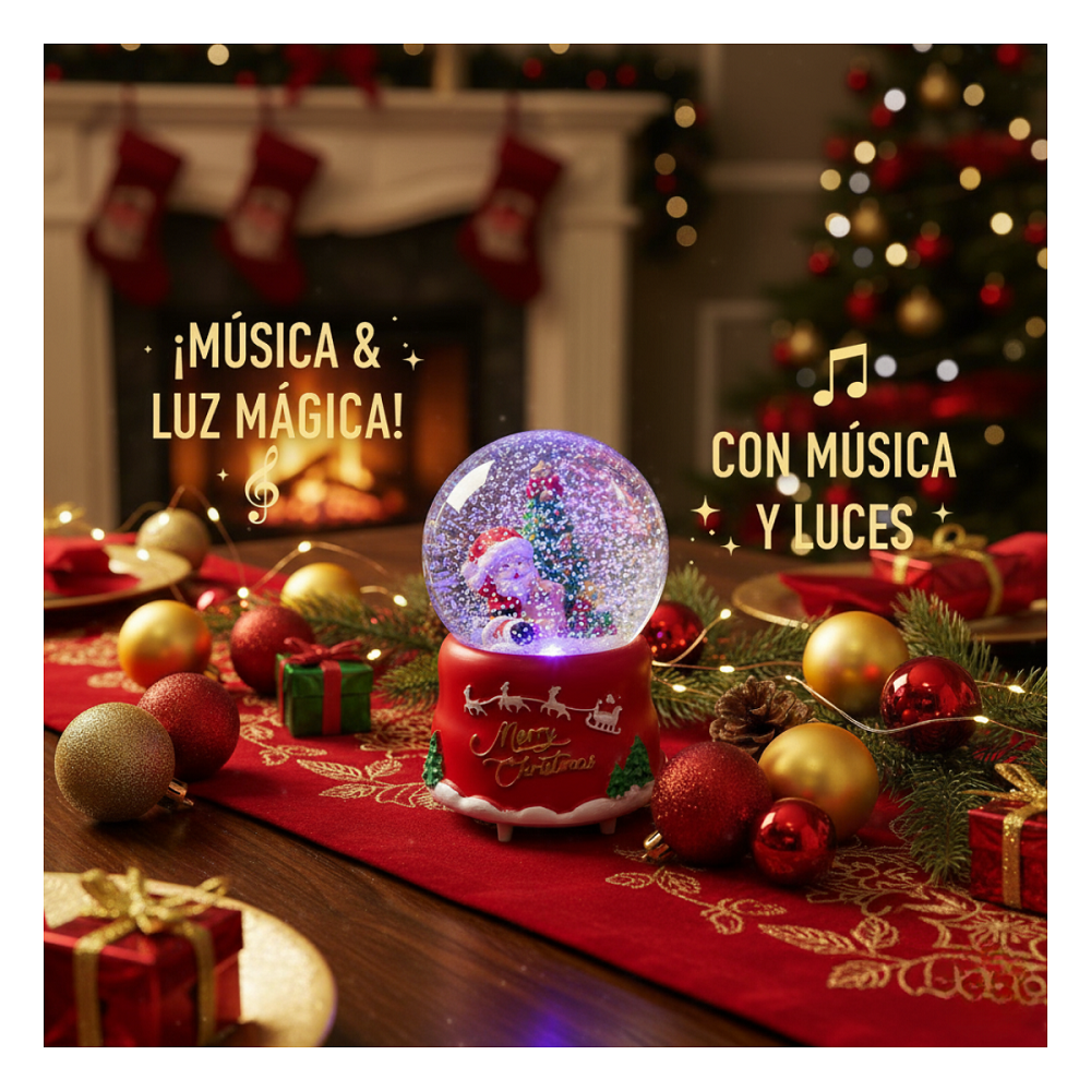 Esfera Bola Navidad Y Nevado Papa Noel Regalo Navidad 2025-5