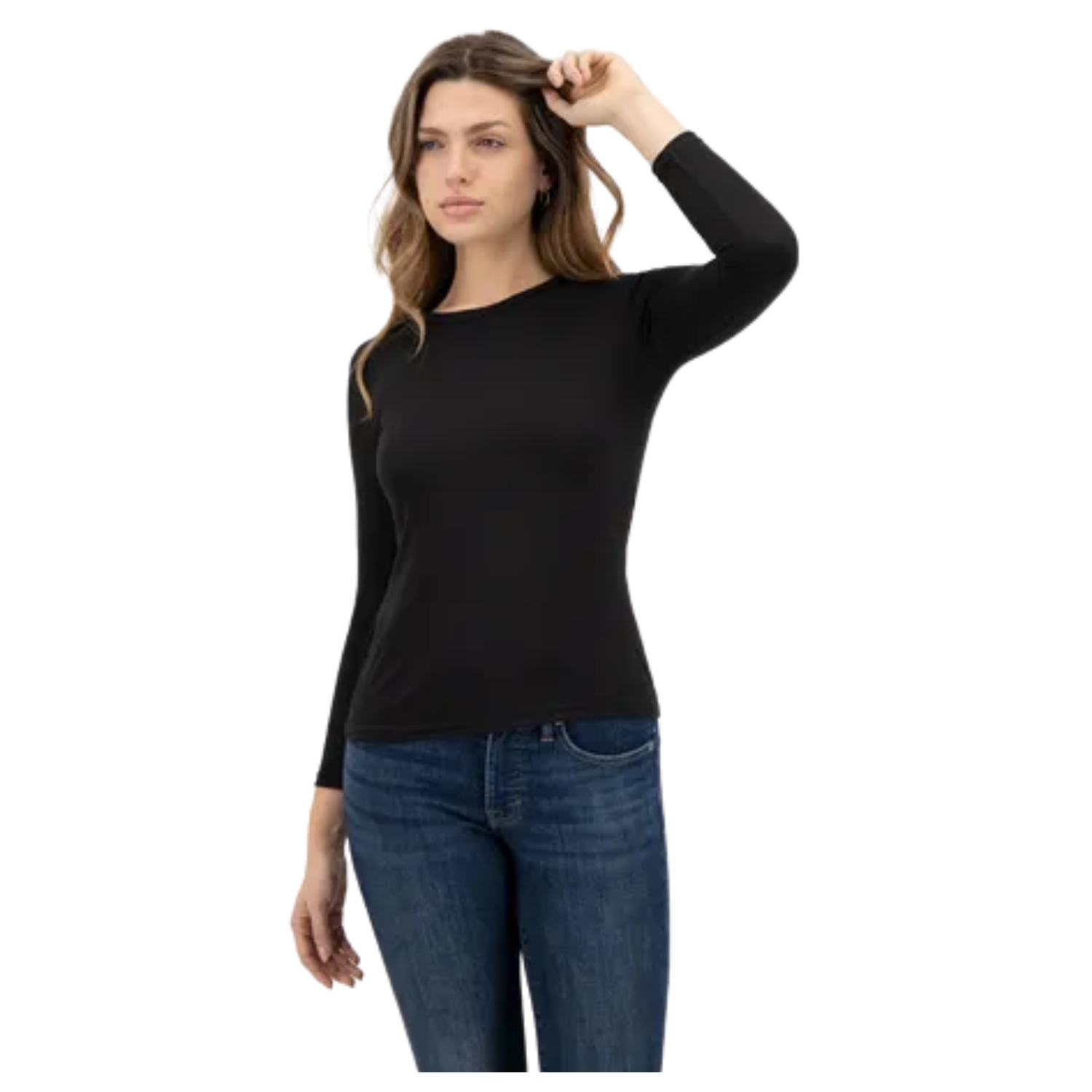 Camiseta Lola Bambu Cuello C Negro-0
